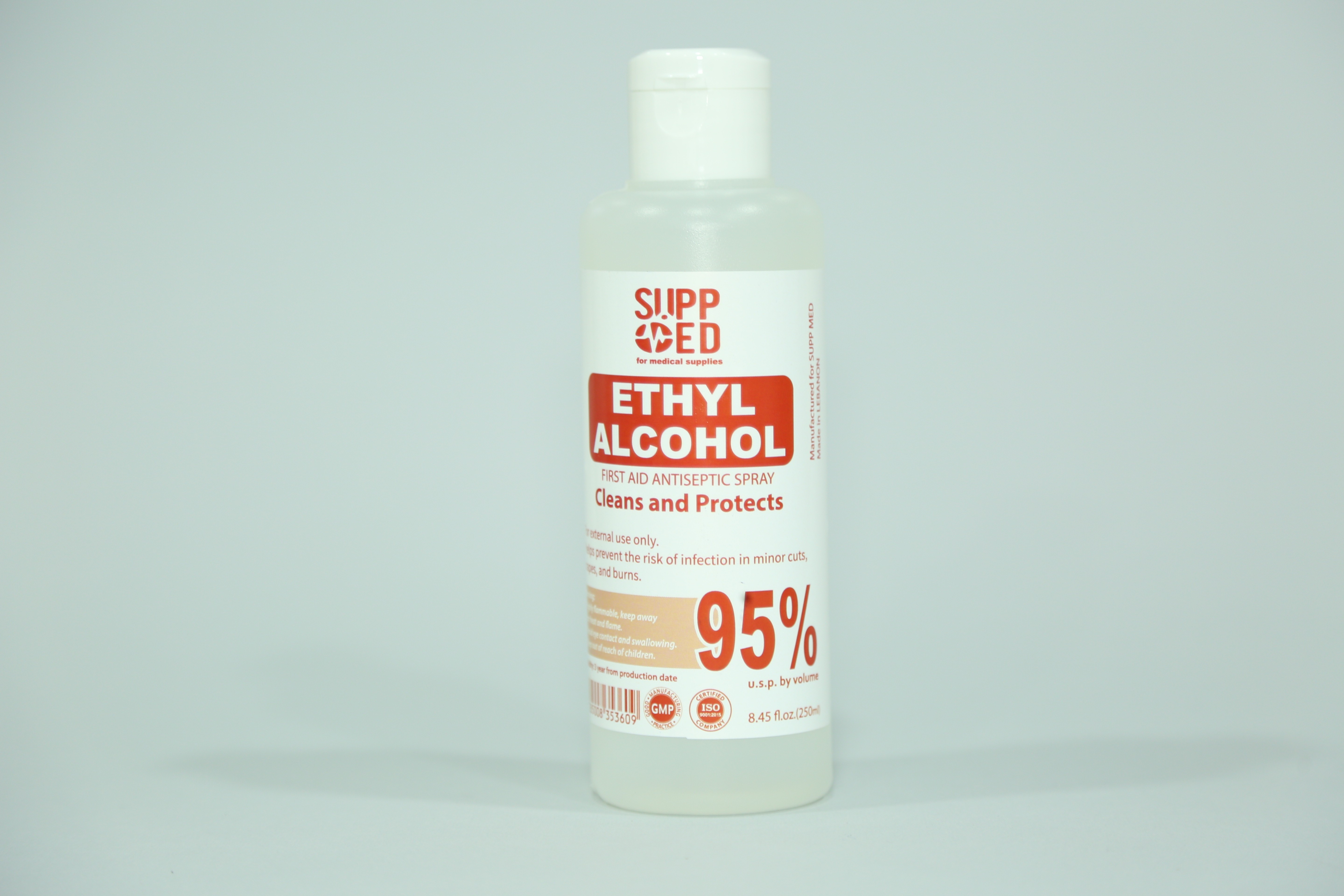 SUPP-MED ALCOHOL WITH CAP 95% 250ML