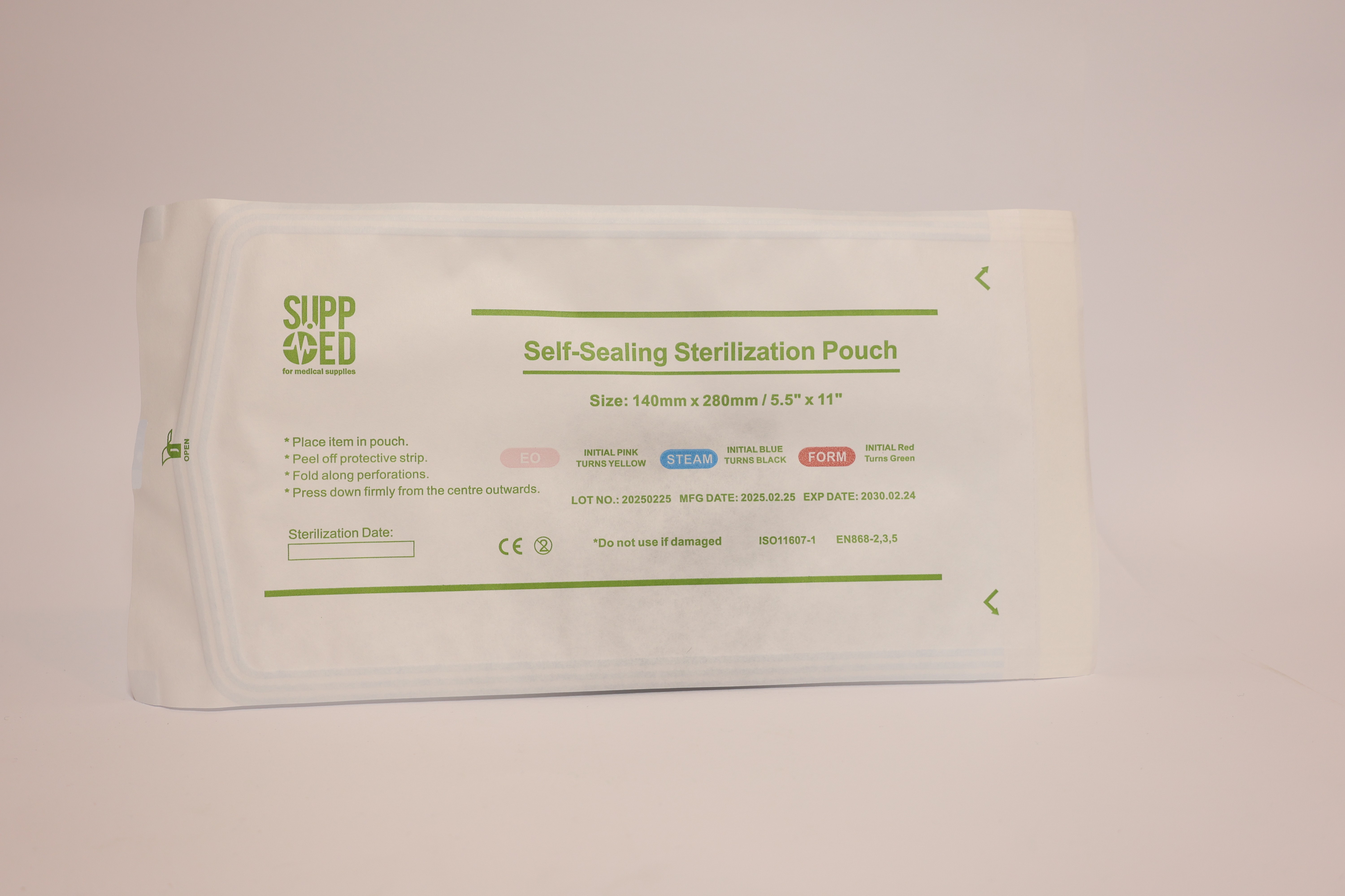 SUPP-MED SELF SEALING STERILIZATION POUCH 14×28CM-200PCS